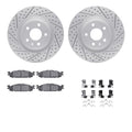 R1 11-19 Ford Taurus Front Drill/Slot Carbon Coated Rotor Set w/Optimum Pads