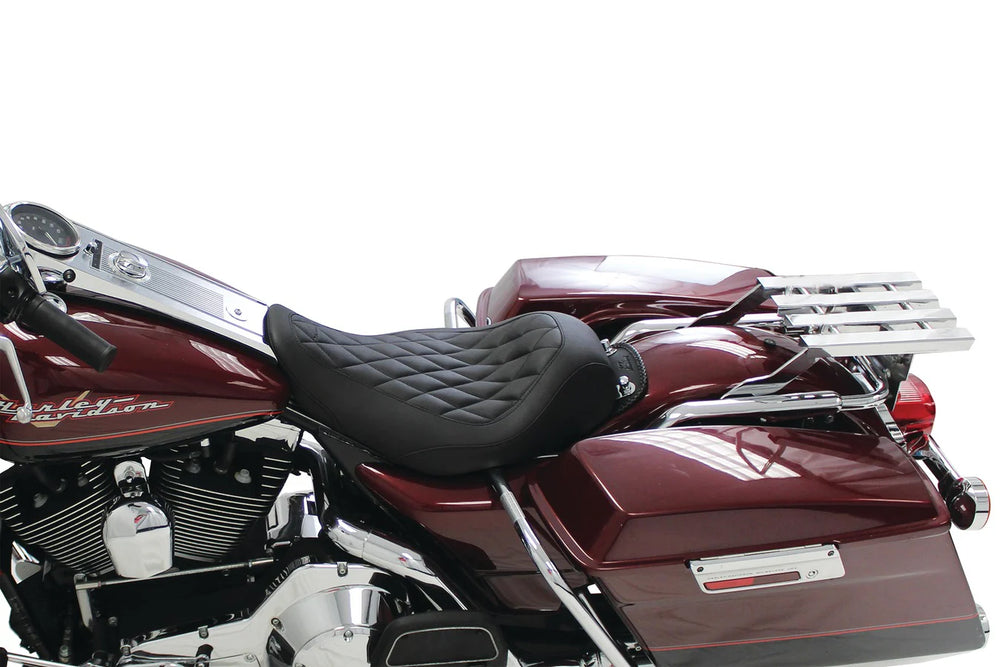 Mustang 08-21 Harley Electra Glide Std,Rd Glide,Rd King,Str Glide Solo Seat Diamond Stitch -Brown