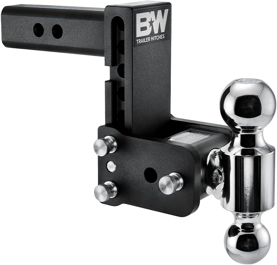 Tow and Stow 2 1 2 INCH Chrome 1 7 8in x 2in x 2 5 16in Tri-Ball 5in Drop 5 1 2in Rise