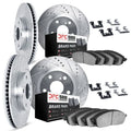 DFC 14-23 Nissan Rogue Front & Rear Drill/Slot Silver Rotors 5000 Adv Brake Pads w/Hardware