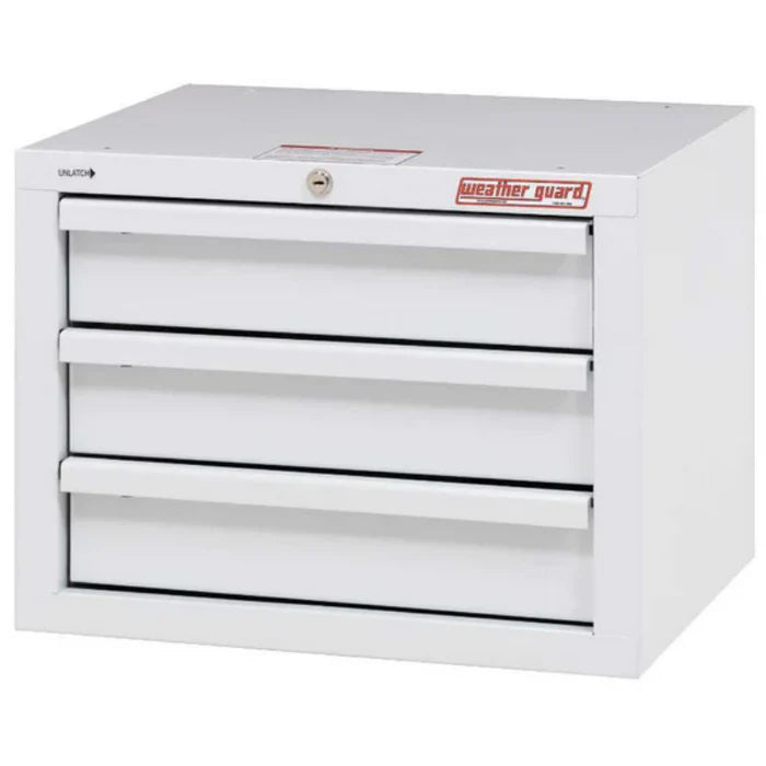 SECURE STORAGE CABINET WITH 3 DRAWERS 21 X 16.5 X 16IN WHITE STEEL FINISH