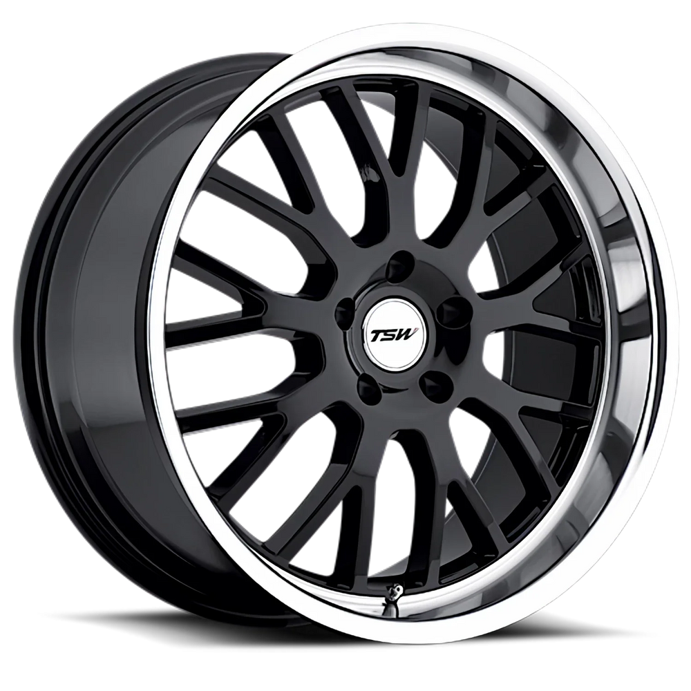 ~(36 lbs. 22X22X12)~ TSW TREMBLANT 20x10.0 5/114.3 ET25 CB76.1 GLOSS BLACK W/MIRROR CUT LIP