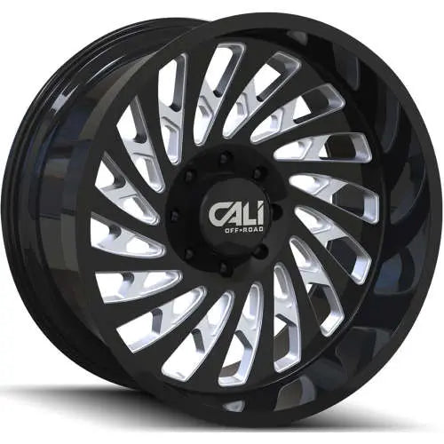 ~(42 lbs. 20X20X10)~ SWITCHBACK (9108) GLOSS BLACK/MILLED 20X10 6-139.7 -30mm 106mm
