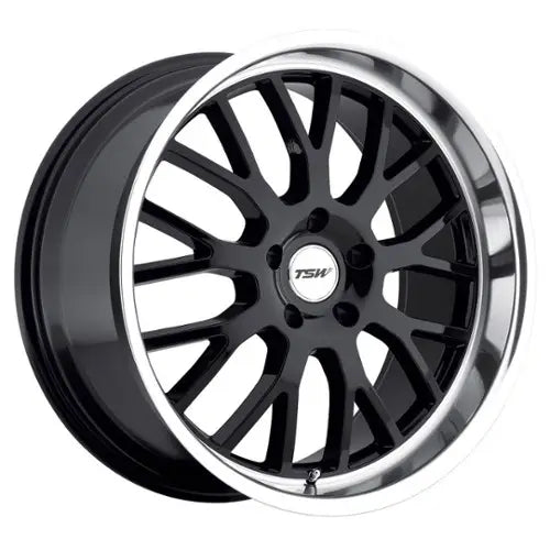 ~(36 lbs. 22X22X12)~ TSW TREMBLANT 20x10.0 5/112 ET45 CB72.1 GLOSS BLACK W/MIRROR CUT LIP