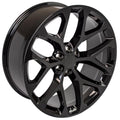 24 IN REPLICA WHEEL FITS CHEVY SILVERADO CV98B BLACK 24X10