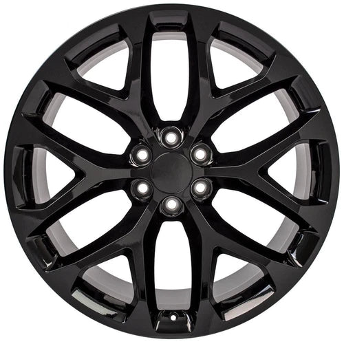 24 IN REPLICA WHEEL FITS CHEVY SILVERADO CV98B BLACK 24X10