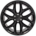 24 IN REPLICA WHEEL FITS CHEVY SILVERADO CV98B BLACK 24X10