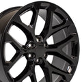 24 IN REPLICA WHEEL FITS CHEVY SILVERADO CV98B BLACK 24X10