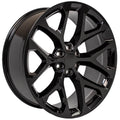 24 IN REPLICA WHEEL FITS CHEVY SILVERADO CV98B BLACK 24X10