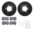 R1 E- Line Series Brake Rotor - D/S - Black w/ Ceramic Pads Hdw