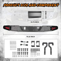 19C JEEP GLADIATOR JT FULLWIDTH REAR BUMPER W/LED LIGHTS; BLACK; POWDER COATED