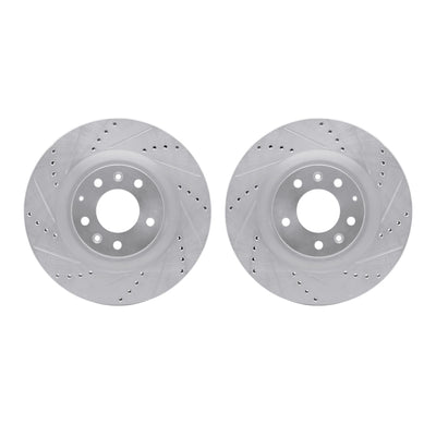 R1 07-15 Mazda CX-9 Front Drilled & Slotted Silver Brake Rotor Set