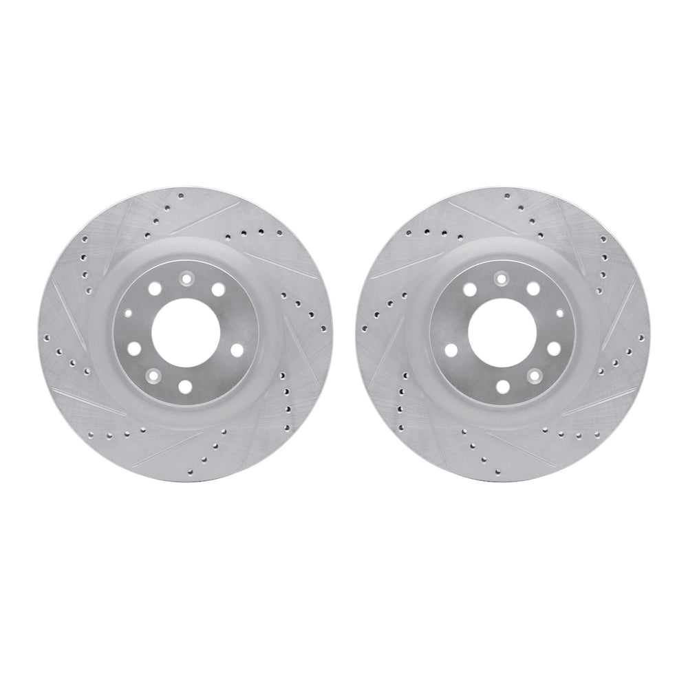 R1 07-15 Mazda CX-9 Front Drilled & Slotted Silver Brake Rotor Set