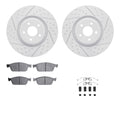 DFC 14-19 Ford Focus Front Drilled & Slotted Geoperformance Rotors 5000 Advanced Pads w/Hardware