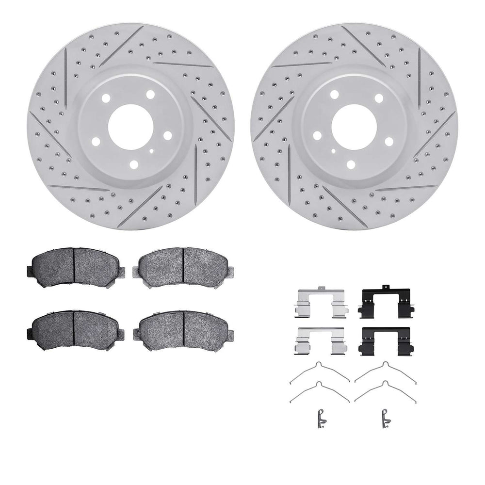 DFC 09-23 Nissan Maxima Front Drilled & Slotted Geoperformance Rotors 5000 Advanced Pads w/Hardware
