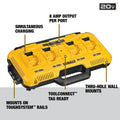 DEWALT 4 PORT LITHIUMION FAST CHARGER