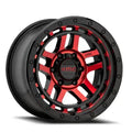 ~(35 lbs. 21X21X11)~ RECON 18x8.5 6x139.70 GLOSS BLACK MACHINED W/ RED TINT (0 mm)