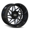 CALI OFF-ROAD GEMINI 9112 GLOSS BLACK MILLED SPOKES 20X10 8-170 -25MM 125.2MM