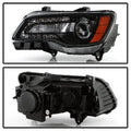 1114 CHRYSLER 300 HALOGEN ONLY (EX HID MODELS ) BLACK BEZEL HEADLIGHT LEFT AND