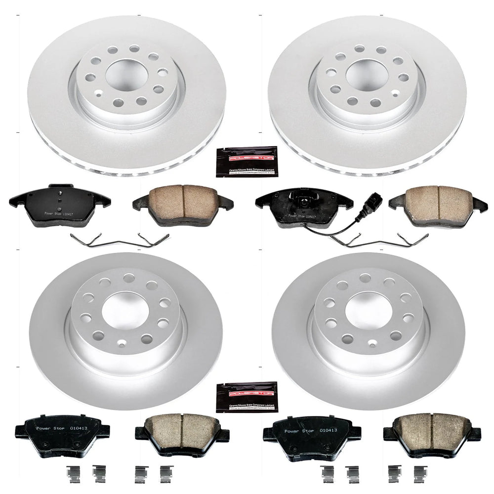 Power Stop 10-12 Audi A3 Front & Rear Z23 Evolution Sport Coated Brake Kit