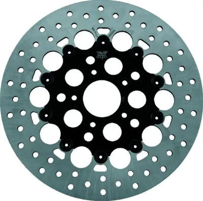 Twin Power 84-17 Big Twin Exc 11.8 and Lug Mount 84-13 XL Front 11.5 Floating Rotor W/Holes Black