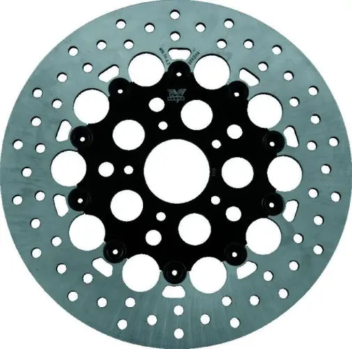 Twin Power 84-17 Big Twin Exc 11.8 and Lug Mount 84-13 XL Front 11.5 Floating Rotor W/Holes Black