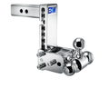 Tow and Stow 2 INCH Chrome 1 7 8in x 2in x 2 5 16in Tri-Ball 7in Drop 7 1 2in Rise