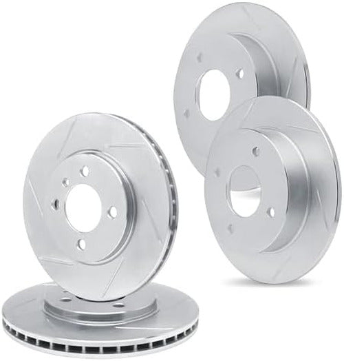 R1 Concepts Brake Rotor- Slotted - Silver Fits Honda Accord