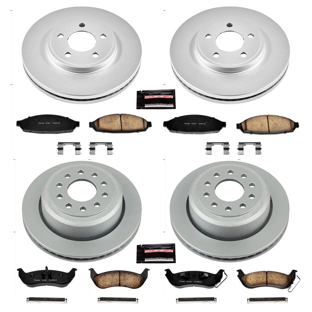 Power Stop 03-11 Lincoln Town Car Front & Rear Z17 Evolution Geomet Coated Brake Kit