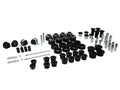 Essential Vehicle Kit 12 Shell Bushings 42 Bushings 2 Saddles 16 Tubes 2 Bolts 8 Washers 2 Nuts Grease Install Guide