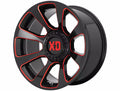 REACTOR 20x9 5x139.70/5x150.00 GLOSS BLACK MILLED W/ RED TINT (0 mm)