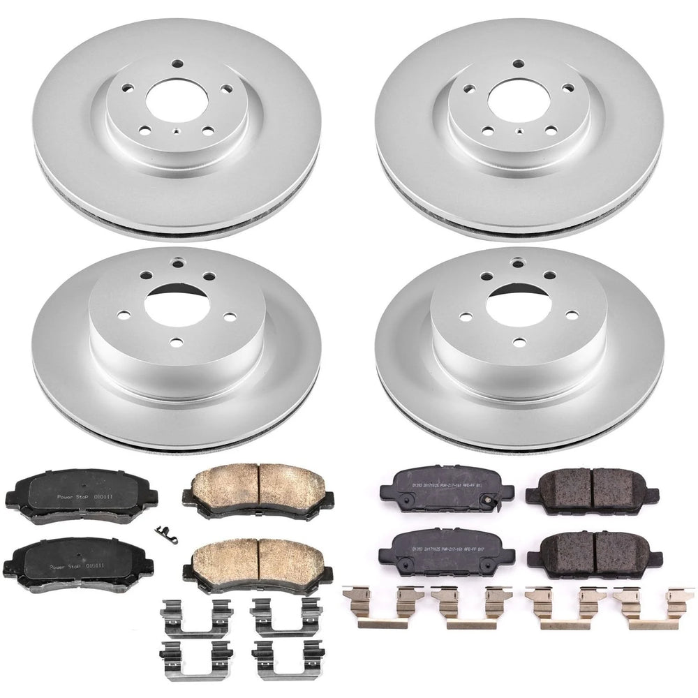 Power Stop 2018 Nissan Maxima Front & Rear Z17 Evolution Geomet Coated Brake Kit