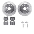 R1 13-20 Subaru WRX Rear Drilled & Slotted Silver Brake Rotor Set w/Optimum OE Pads and Hardware