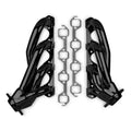 Shorty Headers Black Painted 1964-1/2 To 1973 Ford Mustang Falcon Fairlane Torino Ranchero Comet Cyclone And Montego V8-289/302/5.0L Tube Size 1-5/8 Inch O.D. 2-1/2 Inch Collector 3/8 Inch Flange Black High Temp Paint FlowTech