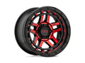 ~(36 lbs. 21X21X11)~ RECON 18x8.5 5x127.00 GLOSS BLACK MACHINED W/ RED TINT (0 mm)