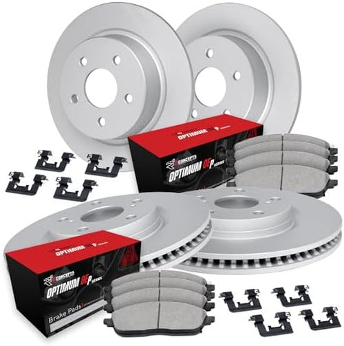 R1 Concepts Brake Rotors - Carbon Coated w/ Optimum Oe Pads Hdw