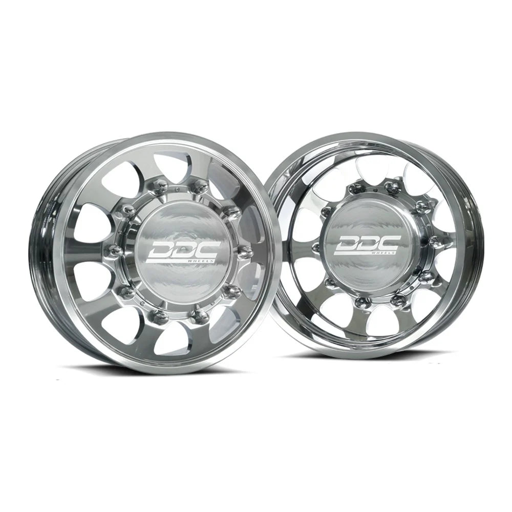 DUALLY Wheels The Shield 20x7.75 8x200 Polished 05-25 Ford F-350 11-14 Ford F-450 19-25 Dodge Ram 3500 DDC Wheels 200-27-04PL-A