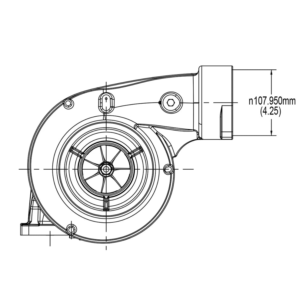 Industrial Injection S410SX Turbocharger 80/96 1.58 A/R CAT - BW-14969880001