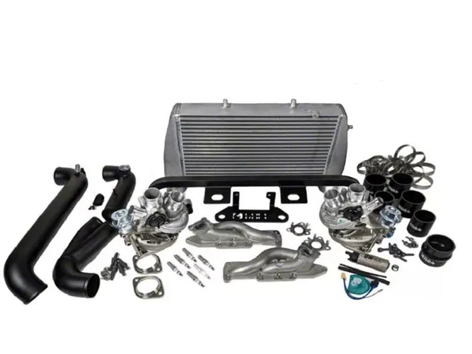 Full-Race Full-Race 2011 - 2012 3.5L F150 Power Package (A0158A Turbo Kit Spark Plugs Black IC Kit DW Pump) (Black Manifolds) A0169A