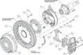 Wilwood Big Ford New Style Aero4 Rear EPB Kit - 14in Drilled Rotor - 2.50in Offset - Black