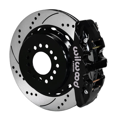 Wilwood Big Ford New Style Aero4 Rear EPB Kit - 14in Drilled Rotor - 2.50in Offset - Black
