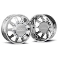 DUALLY Wheels The Ten Forged 22x8.25 10x225 Black/Mill SS Fronts 05-10 Ford 15-25 F-450/F-550 Dodge Ram 08-25 4500/5500 DDC Wheels 225-22-22BM-AS