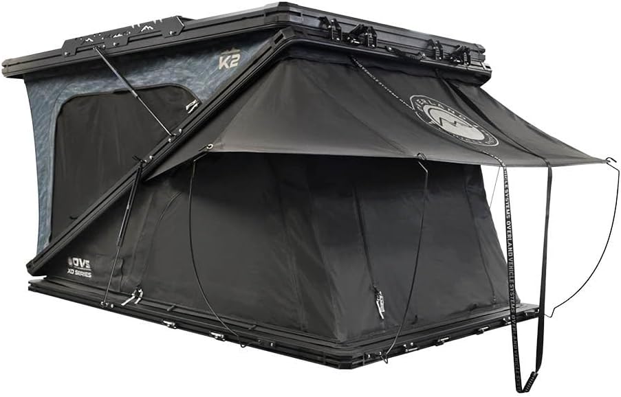 OVS XD K2 - Clamshell Pop Up Aluminum Hard Shell Roof Top Tent - 2 Person Blue Body Black Rainfly 18689902