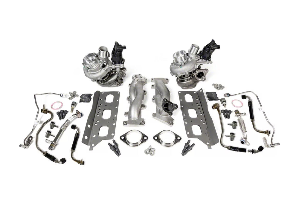 Full-Race 2017 - 2020 Full-Race Formline 3.5L F150 Turbo Kit (Silver Coated Formline Manifolds Pmax Stage 2 Turbos Billet Adapters and Gasket Kit) A0163A