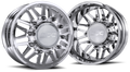 DUALLY Wheels Aftermath Black/Mill 22x8.25 8x210 SS Fronts For 11-25 Silverado/Sierra 3500 DDC Wheels 210-22-01BM-AS