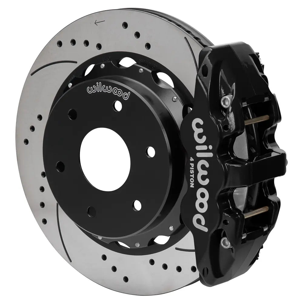 WilWood AERO4 Rear P-Brake Kit 14.00 Drilled Big Ford New Style 2.50 Offset -6 Lug 140-18150-D