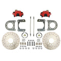 LEED Brakes Rear Disc Brake Kit  with Drilled Rotors and Red Powder Coated Calipers