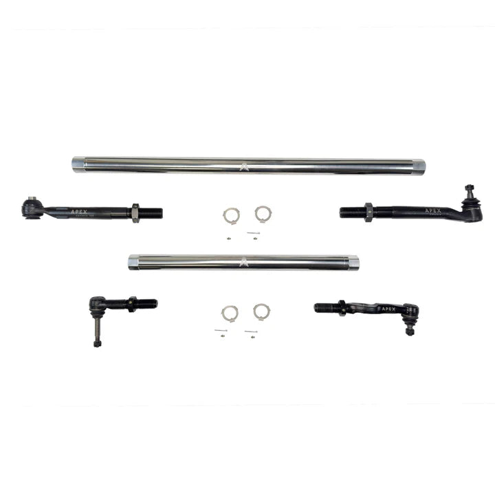 Apex Chassis Heavy Duty ProLock Poished Aluminum Tie Rod and Drag Link Assembly Fits: 05-16 F250/F350 Super Duty Apex Chassis KIT370-POL