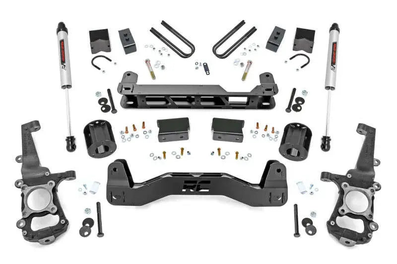 Rough Country 4 Inch Lift Kit with V2 Shocks 21-22 Ford F-150 2WD Rough Country Black 2WD 40870