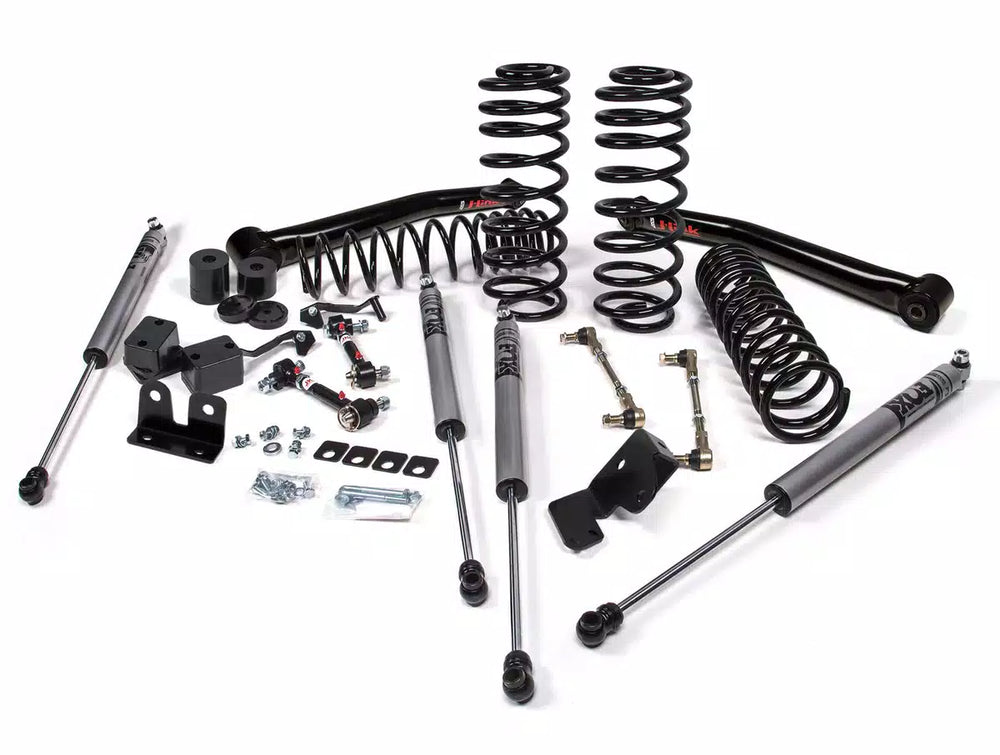 JKS 2018-2026 Jeep Wrangler JL 2Dr 2.25 Suspension Lift Kit 2.25 Rear Coil Spring Front J-Link Arms - 2.0 Fox Adv Series Front and Rear Shocks JSPEC222KFA
